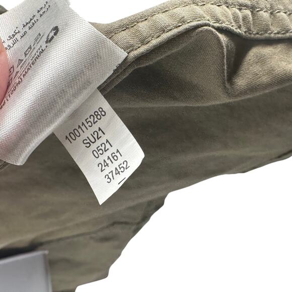 Style & Co Jacket Camo Print Coat Zip-Up Drawstring-Waist WMN L Green Button Zip - Picture 10 of 11